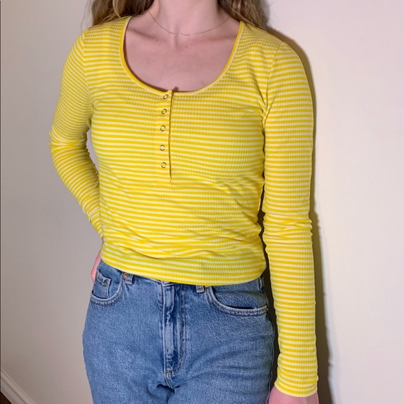 Long sleeve yellow stripped shirt - Picture 1 of 3